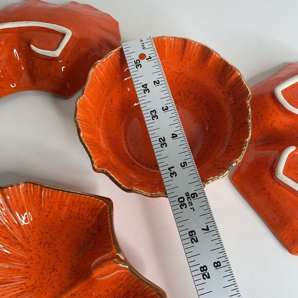 MCM Pottery Sectional Relish Tray REPLACEMENT Dishes‎ Orange Speckle G20 USA - Picture 11 of 12
